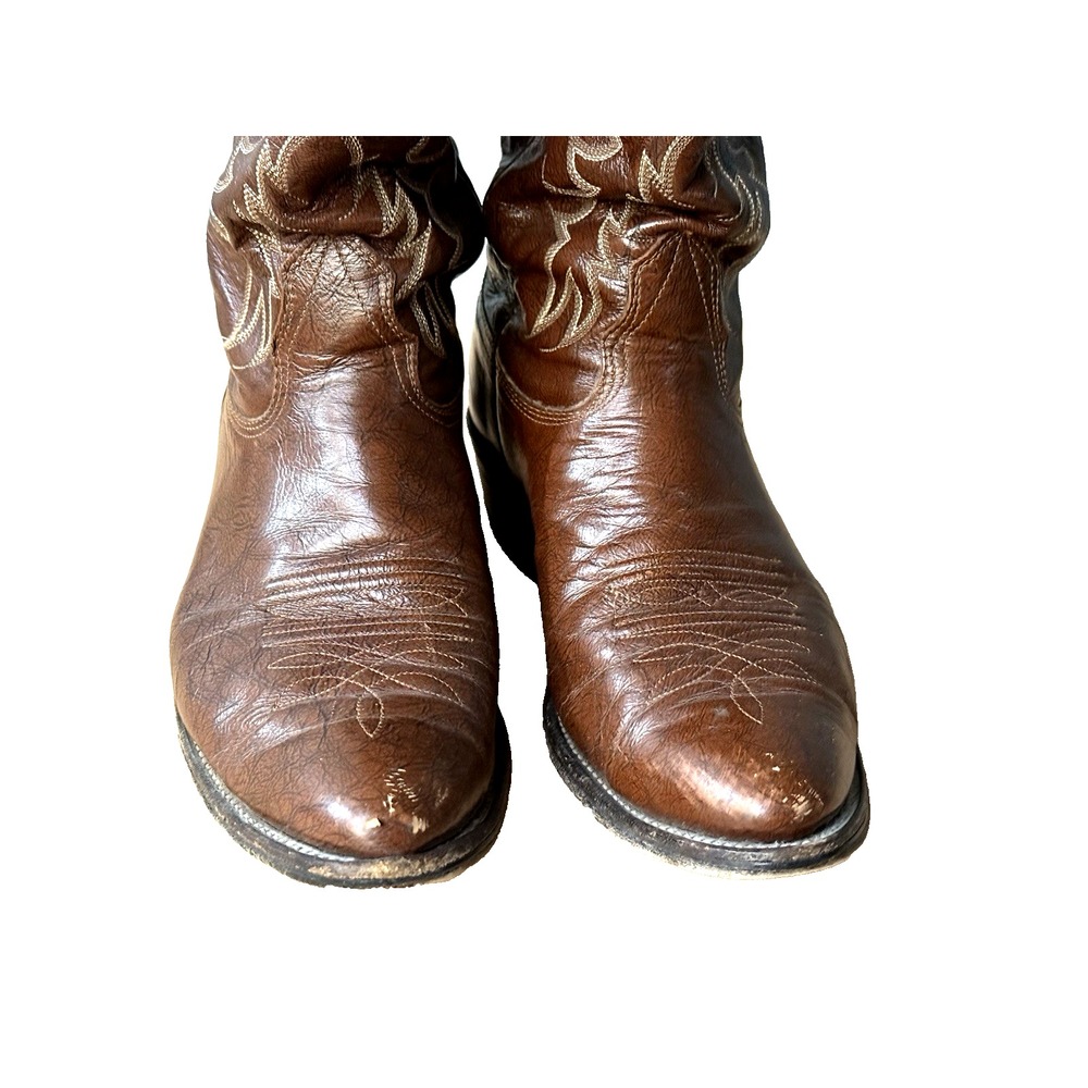 NOCONA Brown Leather Western Cowboy Boot Men's Size 8.5D Made in USA - Picture 7 of 16